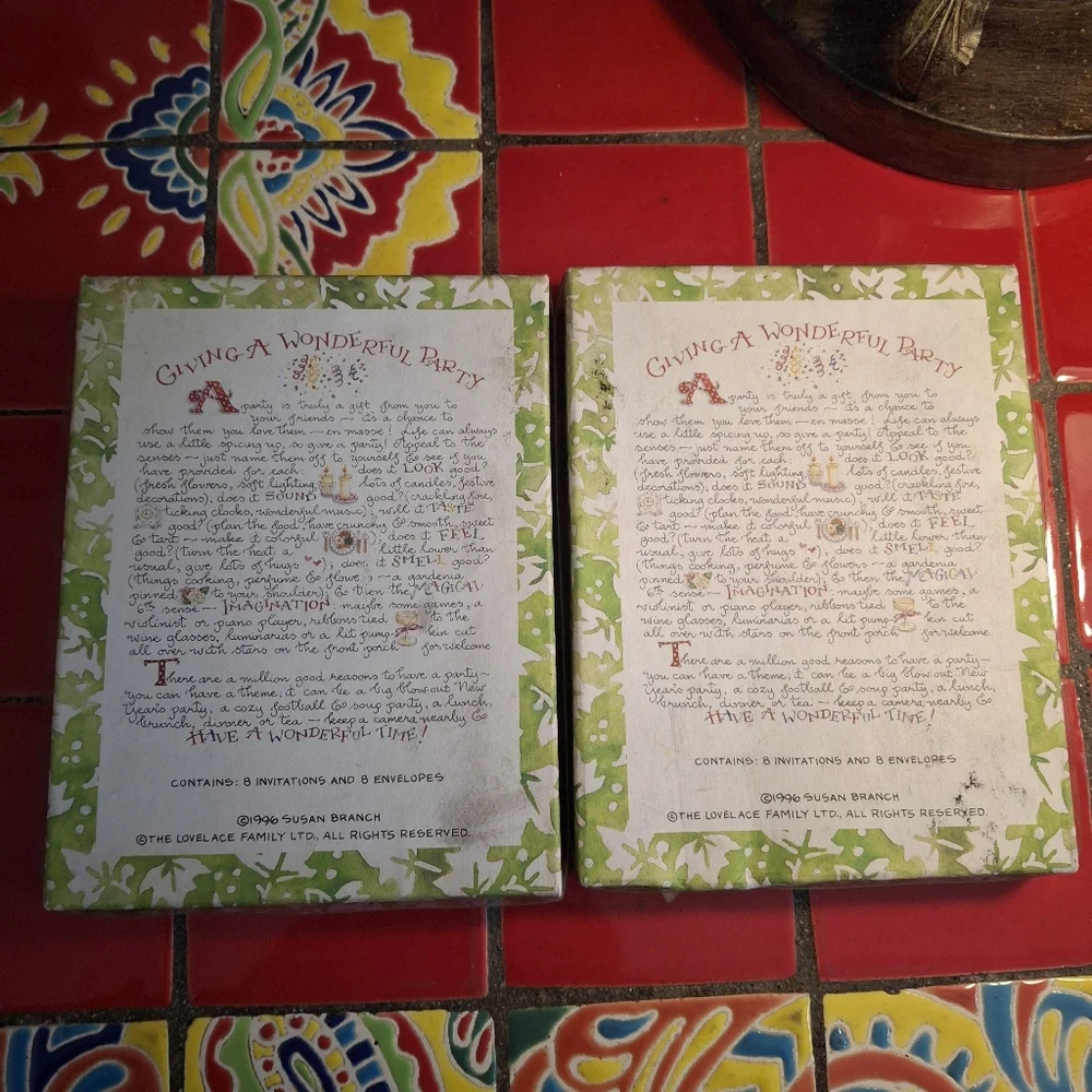 Susan Branch Vntg You're Invited 16 Party Invitations & Envelopes Vntg 1996 NEW - Picture 7 of 10
